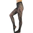 thumbnail image 4 of ToBeInStyle Women's Garden Rose Lace Net Tights - Black - One Size, 4 of 7