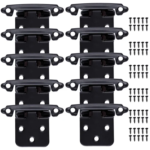 10Pc Matte Black Cabinet Hinges Overlay Kitchen Self Closing Cabinet Door Hinges