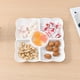 thumbnail image 1 of Bandeja para servir bocadillos de paja de trigo con compartimentos | Bandeja redonda y cuadrada dividida para frutas y dulces | Bandeja de plástico para aperitivos de fiesta, 1 of 6