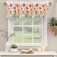 thumbnail image 2 of Orange Spring Floral Curtain Valances for Windows, Kitchen Valance Window Treatments Panel 2 Pack, Summer Flowers Botanical Farmhouse Rod Pocket Short Curtains for Bathroom Bedroom 60 x 18 Inch, 2 of 8