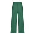 thumbnail image 5 of Women Comfortable High Waisted Wide Leg Pants Drawstring Elastic Trousers Comfy Straight Leg Long Pants With Pockets, 5 of 5