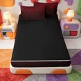 thumbnail image 4 of Erosebridal Geometric Line Zipper Queen Comforter Set with Fitted Sheet and 2 Pillowcases,Modern Abstract Lines Zipper Bedding Set,Black Reversible,4 Pieces, 4 of 7
