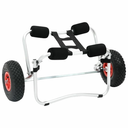 Dcenta Kayak Cart Aluminum Foldable Dolly Cart with Rubber Wheels 28 x 19 x 16 Inches
