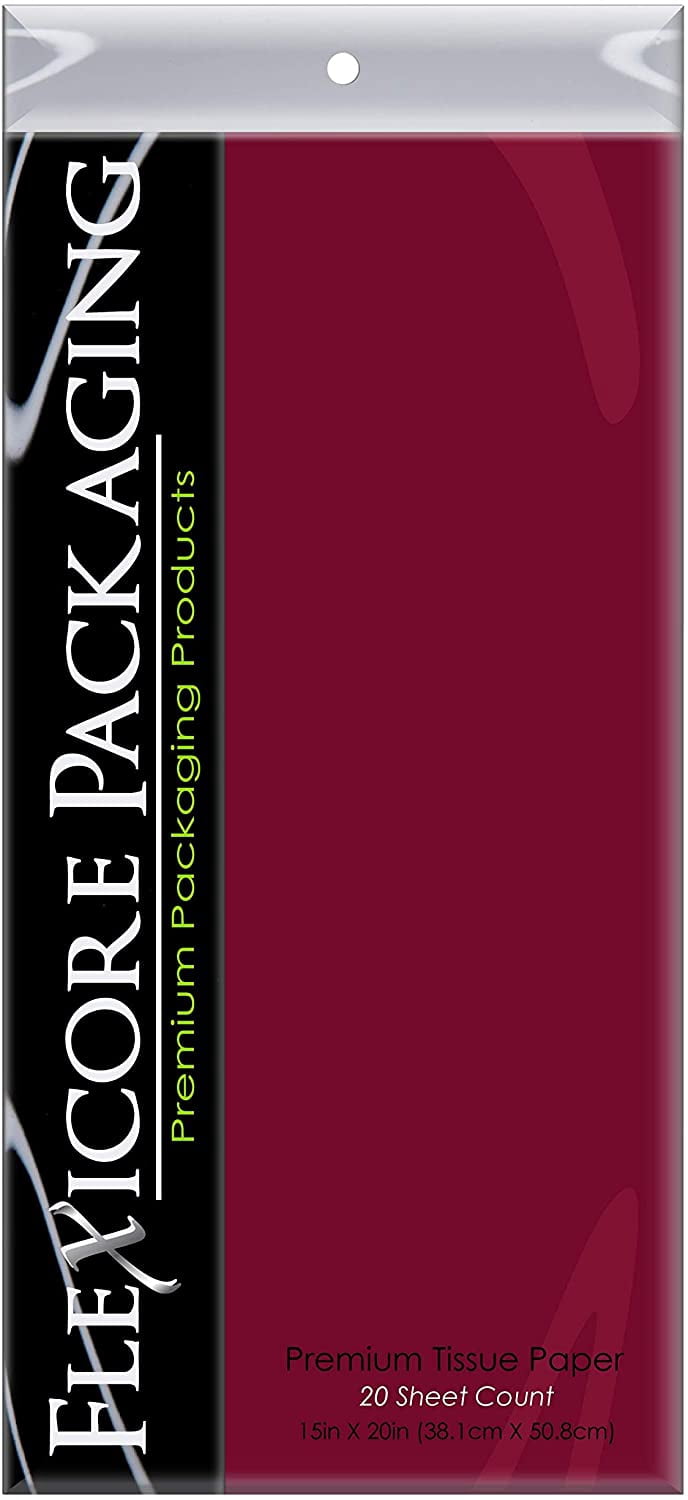 Flexicore Packaging Burgundy Gift Wrap Tissue, (10 Rolls)
