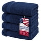thumbnail image 1 of Juego de toallas de mano American Veteran Towel, 100% algodón, azul marino, x4, 1 of 5