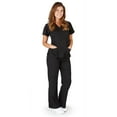 thumbnail image 3 of Ultra Soft Medical Nurse Uniform Premium Women's Junior Fit Mock Wrap Scrub Sets 37906-XX-Large (black), 3 of 3