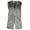 Grey, variant on Women's Leopard Print Faux Fur Open Front Vest Grey OS