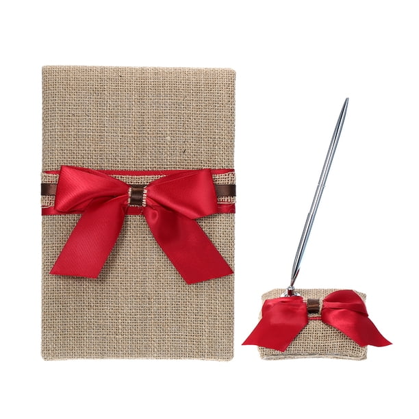 guest book pen and holder