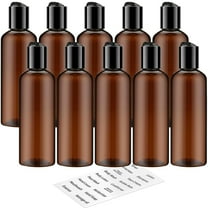 HYOWUIER 10 Pack 3.4 oz Amber Plastic Travel Bottles for Toiletries TSA Approved Leakproof Travel Size Containers Empty Small Plastic Shampoo Lotion Bottles with Labels