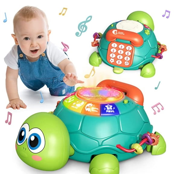 Crawling Phone Turtle Toy, Interactive Musical Learning Toy For 14 Teens & S, Light-Up Educational Toy With Sounds, Perfect For Fun Play & Cognitive Development