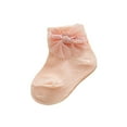 thumbnail image 3 of SUNSIOM Baby Girls Mesh Bowknots Frilly Ankle Crew Socks Toddler Lace Plaid Ribbed Dress Socks, 3 of 6