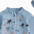 thumbnail image 5 of NIEWTR Baby Boys Kids Swimsuit Toddlers One Piece Zipper Swimwear with Hat Rash Guard Surfing Suit(A01-Grey,0-3 Months), 5 of 7