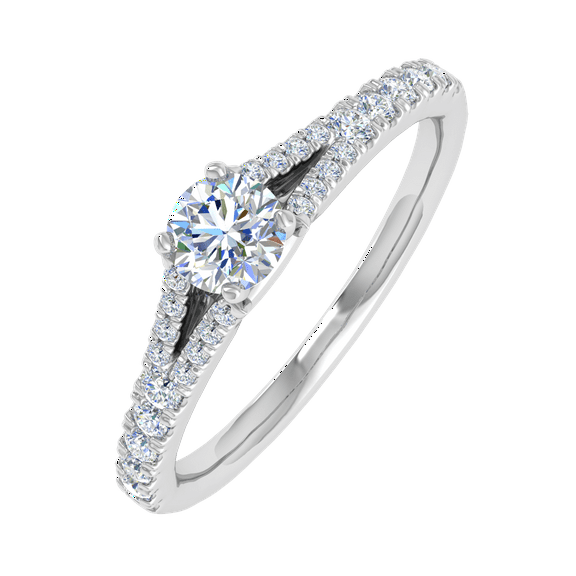 0.40 Carat Prong Set Solitaire Diamond Engagement Ring Band in 14K White Gold (Ring Size 5.75)