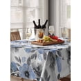thumbnail image 6 of Blue Floral Table Cloth, Waterproof Tablecloth for Rectangle Tables, Abstract Watercolor Flower Leaf Plant Reusable Washable Fabric Table Cover for Restaurant Kitchen Dining Tables 60"x84", 6 of 9