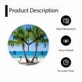 thumbnail image 5 of 10 Inch Wall Clock Battery Operated Square Clock for Office, Kitchen, Outdoor, Living Room, Two Palm Trees On The Beach With Blue Sky, 5 of 7