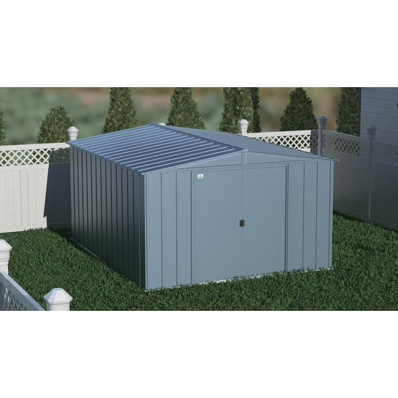Arrow Classic Steel Storage Shed, 10x12, Blue Grey