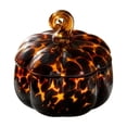 thumbnail image 2 of Twinkle Glass Pumpkin Decor, 9.5" D Amber Dots Glass Pumpkin for Fall Harvest, Thanksgiving, Halloween Table Centerpiece, Unique Handmade Art Pumpkins Figurines Collectible Home Decor, 2 of 6