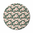 thumbnail image 1 of Jungle Mouse Pad for Computers, Retro Style Island Nature Pattern with Leaves Bird of Paradise Flowers, Round Non-Slip Thick Rubber Modern Mousepad, 8" Round, Army Green Coral Ivory, by Ambesonne, 1 of 2