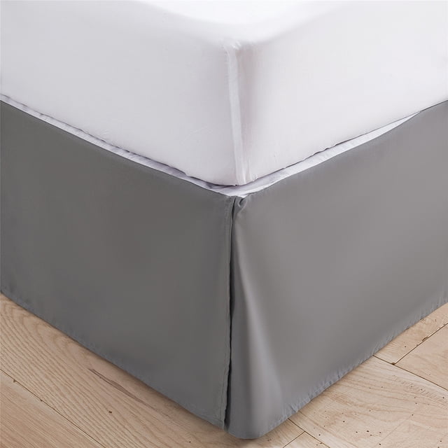 Falda de cama plisada envolvente, diseño clásico para camas con longitud de caída extralarga, material de primera calidad que garantiza durabilidad y facilidad de cuidado