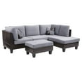 thumbnail image 2 of Nathaniel Home Contemporary L-Shaped Faux Leather Living Room Set, Black/Gray, 2 of 11
