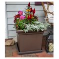 thumbnail image 3 of 15.5 Inch Accent Square Planter - Lightweight Decorative Outdoor Plant Pot with Drainage for Front Porch, Deck, Patio, Sandstone, 3 of 6