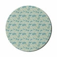 thumbnail image 1 of Floral Mouse Pad for Computers, Flower Silhouettes and Curved Leafy Branches in Repeated Pattern Image, Round Non-Slip Thick Rubber Modern Mousepad, 8" Round, Pale Seafoam Multicolor, by Ambesonne, 1 of 2