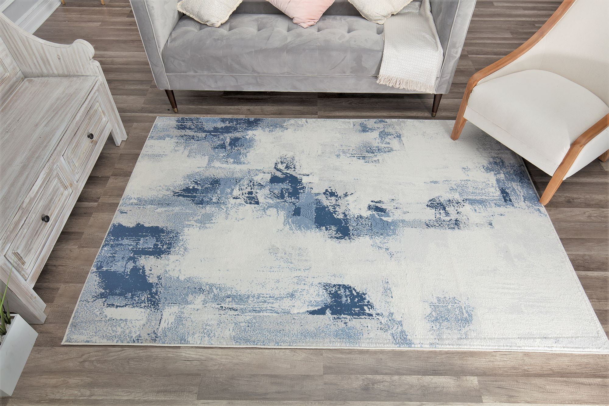 Rugs America Gallagher GL45A Tonal Blue Vintage Transitional Area Rug, 2'6"x8'