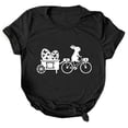 thumbnail image 1 of Pxiakgy Liquidation! T-Shirts de Pâques Col Rond pour Femmes Joyeuses Pâques Lapin avec Lunettes Blouse Décontractée Graphique Printemps Hauts Colorés Tee Femmes Topseaster Manches Courtes Chemise Décontractée Mode Noire S, 1 of 5