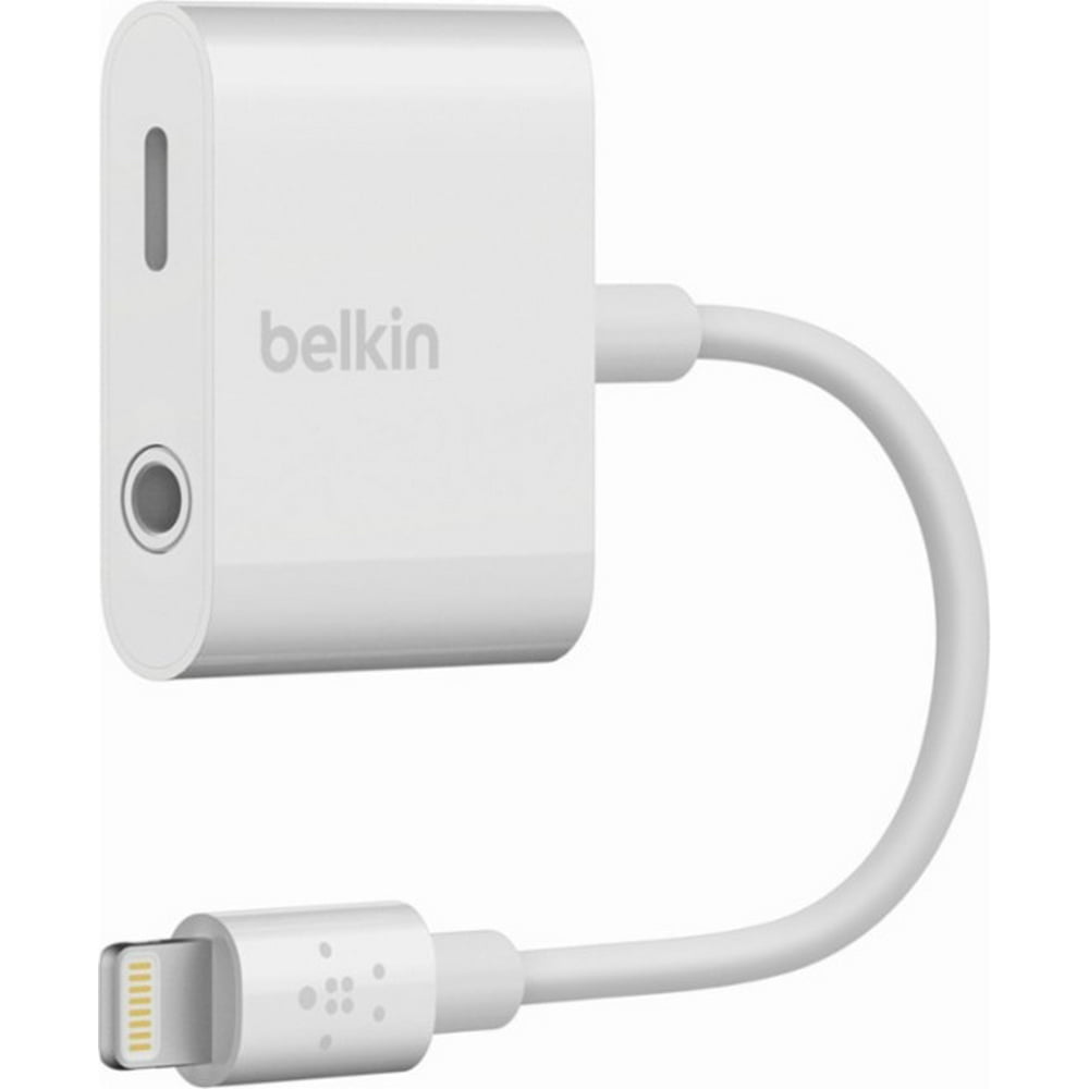 Belkin Lightning To Headphone Jack / Charging Adapter White