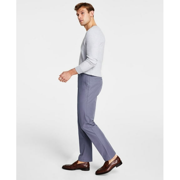 Michael Kors Men's Classic Fit Cotton Performance Dress Pants Blue 32 x 32