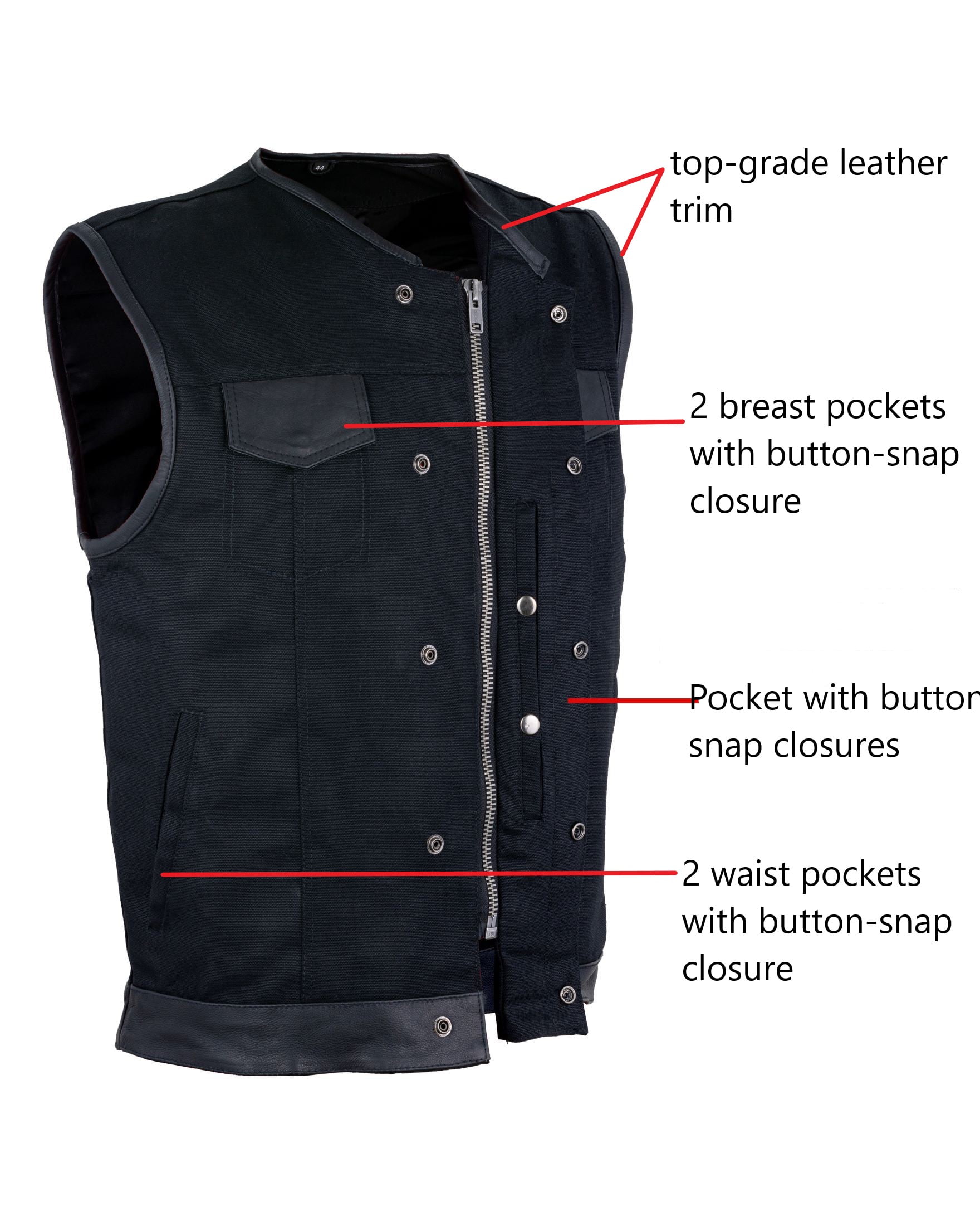 Dream Apparel Men s Black Denim Motorcycle Vest Ghana Ubuy