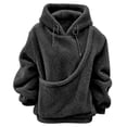 thumbnail image 5 of laqbezok Fleece Pet Hoodie Carrier, Women's Sweatshirt With Cat Dog Pouch, Cozy Hoodie With Pet Pouch & Large Pocket for Puppy Kitten Dogs Holder, Black L, 5 of 9