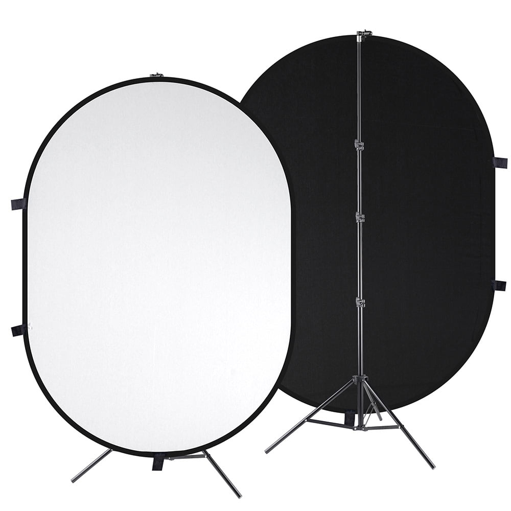7.3 x 4.8Ft 2 in 1 Chromakey Black White Collapsible Backdrop