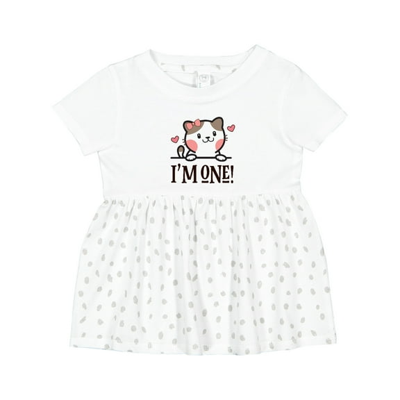 Inktastic Babys 1st Birthday Kitty 1 Year Old Girl Girls Baby Dress