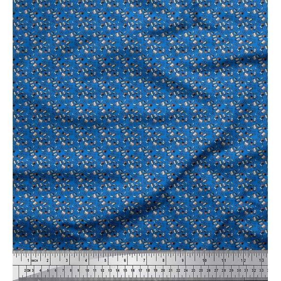 Soimoi Rayon Fabric Scientific Lab Equipments Education Theme Print Fabric by The Yard 42 Inch Wide