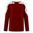 thumbnail image 5 of TKLPEHG Women's Blouses Crew Neck Lace Stitching Shirt Fashion Lightweight Long Sleeve T Shirt Loose Fall Tops Solid Color Casual Comfy Blouses Pullover (Wine,S), 5 of 5