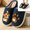 Navy, variant on Willtoo House Slippers for Women Cute Embroidered Fuzzy Winter Warm Slides Plush Lined Slip On Cozy Indoor Home Shoes