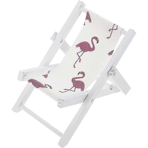 Beach Chair Phone Holder (flamingo), Hawaiian Decorative Tablet Holder, Wooden Canvas Beach Chair, Smartphone Business Card Holder