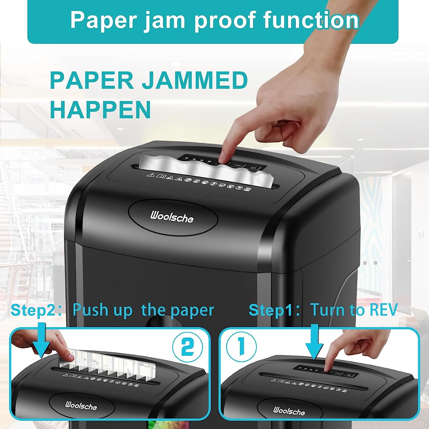 AGH Deco Paper Shredder 18-Sheet Cross-Cut Paper, CDs, Cards Shredder Office Shredder with 7.93 Gallons Pullout Bin, Black