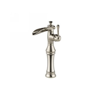 Pn Single Handle - Delta Cassidy Single Handle Channel Vessel Bathroom Faucet, Polished Nickel