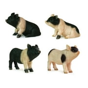 Set of  4 Multicolored Pig Table Top Decorations 12"W x 6.5"H