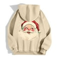thumbnail image 5 of Christmas Hoodies for Women 2025 Long Sleeve Zip Up Santa Claus Graphic Hooded Sweatshirt with Pockets Jacket Coat, 5 of 8