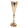 thumbnail image 4 of Florero de trompeta de flores para boda, jarrón dorado de estilo europeo, centros de mesa de Metal elegantes para el hogar, decoración para de 12x36cm, 4 of 8