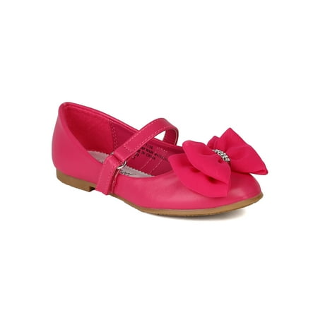 

Little Angel Enna-715D New Girl PU Fabric Bow Decor Mary Jane Ballerina Flat