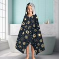 thumbnail image 6 of Dark Blue Sun Moon Star Pattern Hooded Bath Towel，60"x35" for Ages 3 To 12 Kids, Quick Dry Lightweight Soft Microfiber Hood Beach Towel Cover Up for Kids, 6 of 7