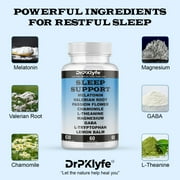 Sleep Aid-Melatonin-L Theanine-Valerian Root-Passion Flower-Chamomile-Magnesium-GABA-Lemon Balm-60 Capsules
