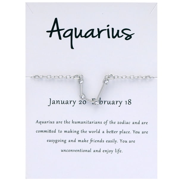 Mujeres 925 Plata Zodiaco 12 Constelación pulsera de enlace con una tarjeta de bendición