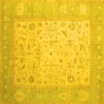 thumbnail image 1 of Ahgly Company Machine Washable Indoor Square Persian Yellow Traditional Area Rugs, 7' Square, 1 of 4
