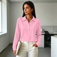 thumbnail image 7 of Golf Polo Shirts for Women Long Sleeve Button Placket Lapel Collar Vintage Casual Dressy Work Blouses, 7 of 7