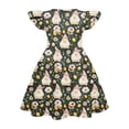 thumbnail image 4 of yuCgh Girls Easter Dress with Flutter Sleeves, A-Line T-Shirt Style Summer Party Dress, Lightweight & Comfortable Easter Dress for Kids,Army Green 110, 4 of 4